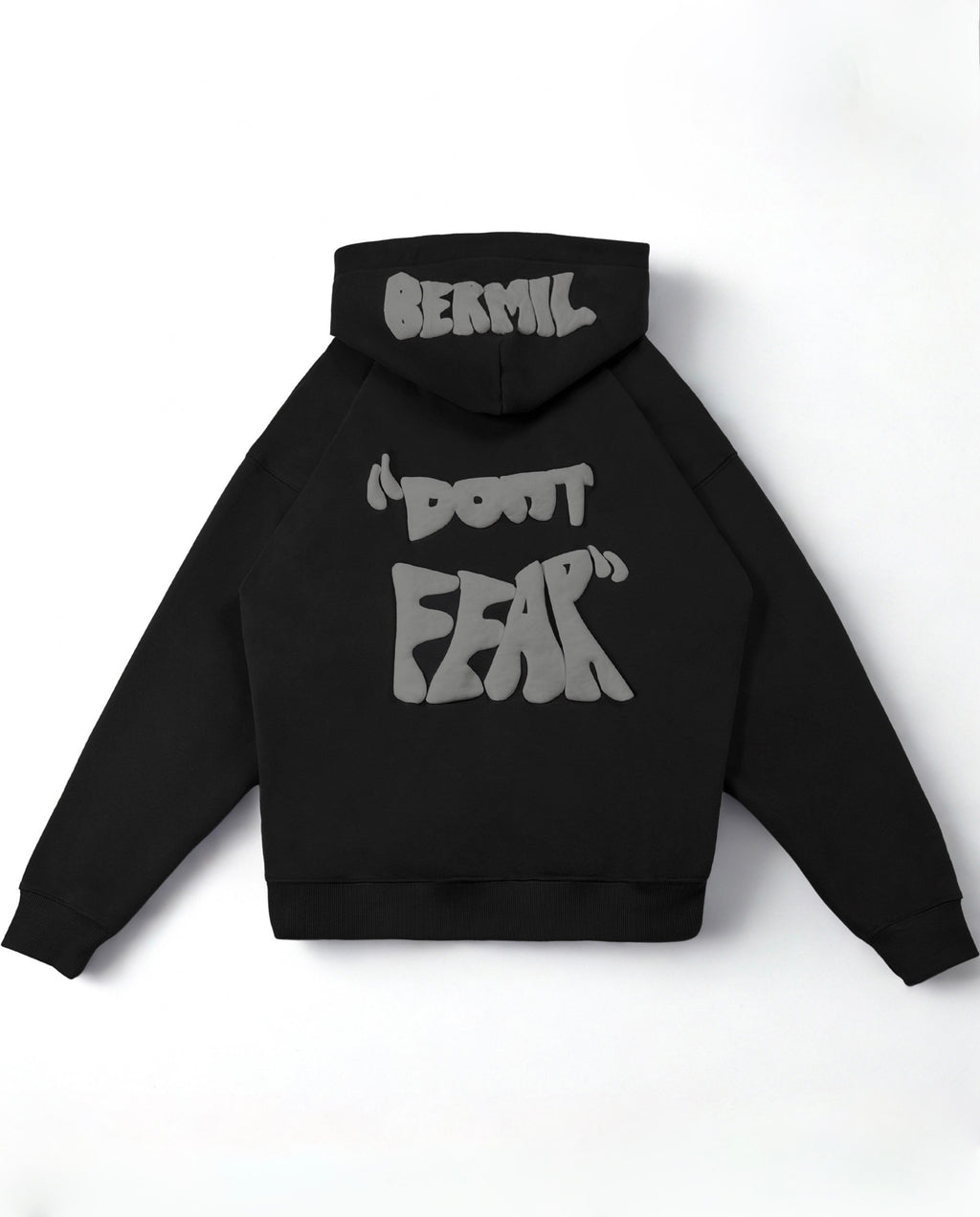 BLACK "DONT FEAR" ZIP-UP HOODIE