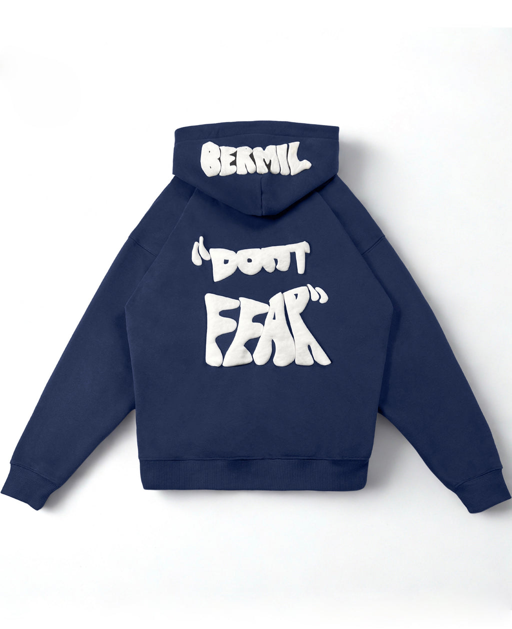 DARK BLUE "DONT FEAR" ZIP-UP HOODIE
