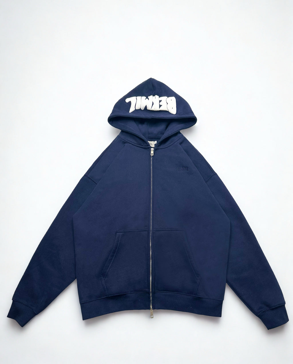 DARK BLUE "DONT FEAR" ZIP-UP HOODIE
