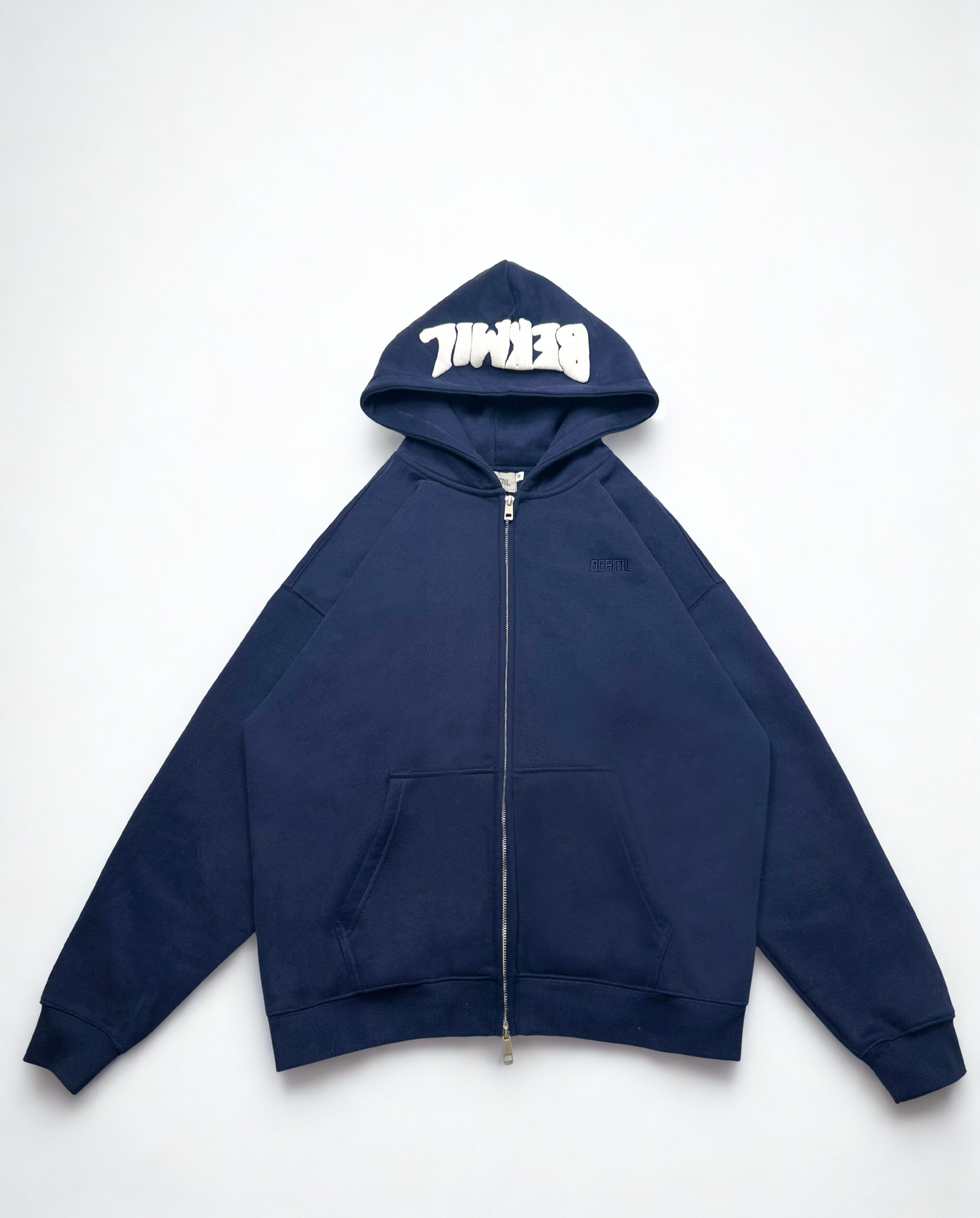 DARK BLUE "DONT FEAR" ZIP-UP HOODIE