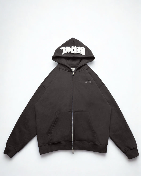 GREY "DONT FEAR" ZIP-UP HOODIE